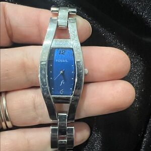 Fossil Women's Silver and Blue Watch